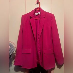Steve Madden Women's Raspberry Pink Open Front Payton Blazer Small Barbiecore